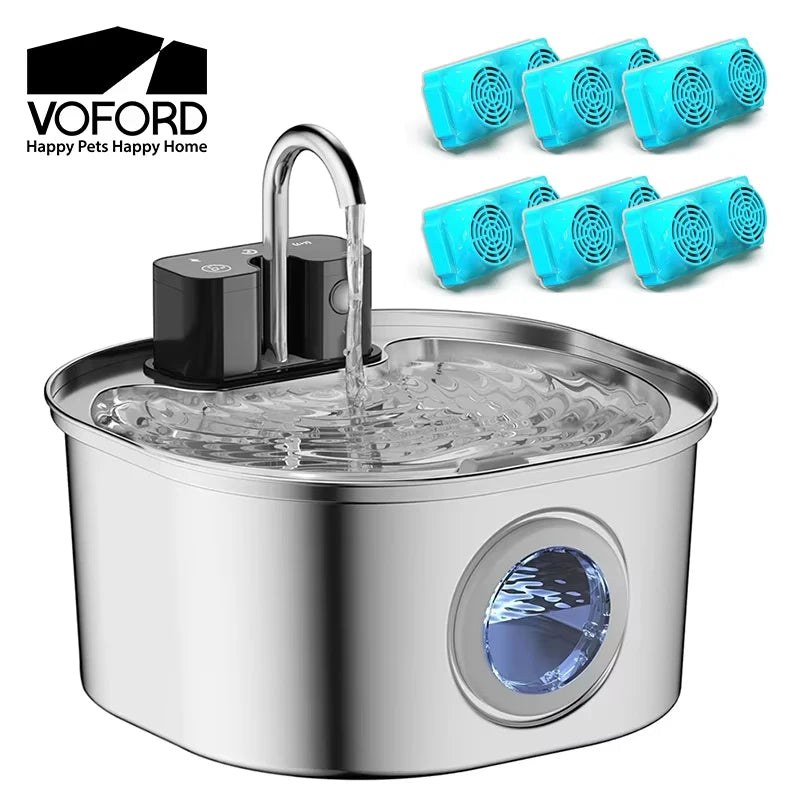 3.2L Stainless Steel Pet Water Feeder With 4000mAh Battery Wireless Auto Cat Fountain faucet Smart Dog Water Dispenser Cat Bowl