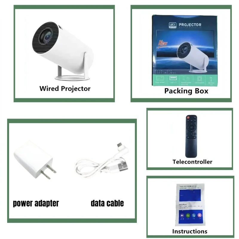 Portable 1080P Projector USAMR HY200 270 Adjustable Angle Phone Laptop TV Box Compatible Speaker HDMI USB