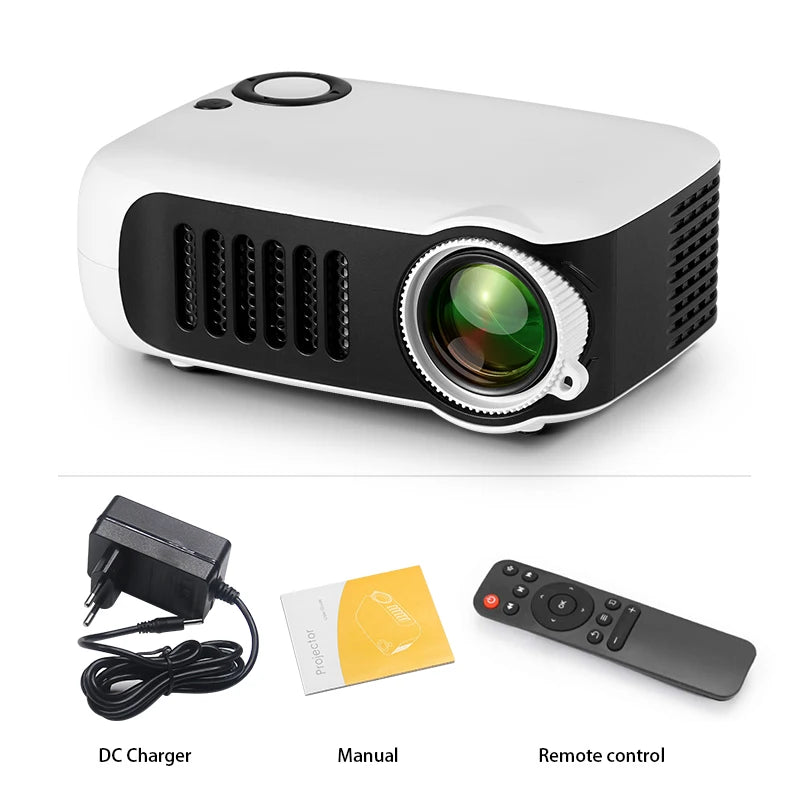 A2000 Mini Projector Portable Home Cinema 3D LED Video Projector 4K 1080P Gaming Laser Beamer with HD Port for Smart TV Box