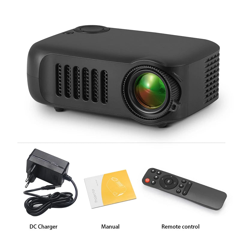 A2000 Mini Projector Portable Home Cinema 3D LED Video Projector 4K 1080P Gaming Laser Beamer with HD Port for Smart TV Box