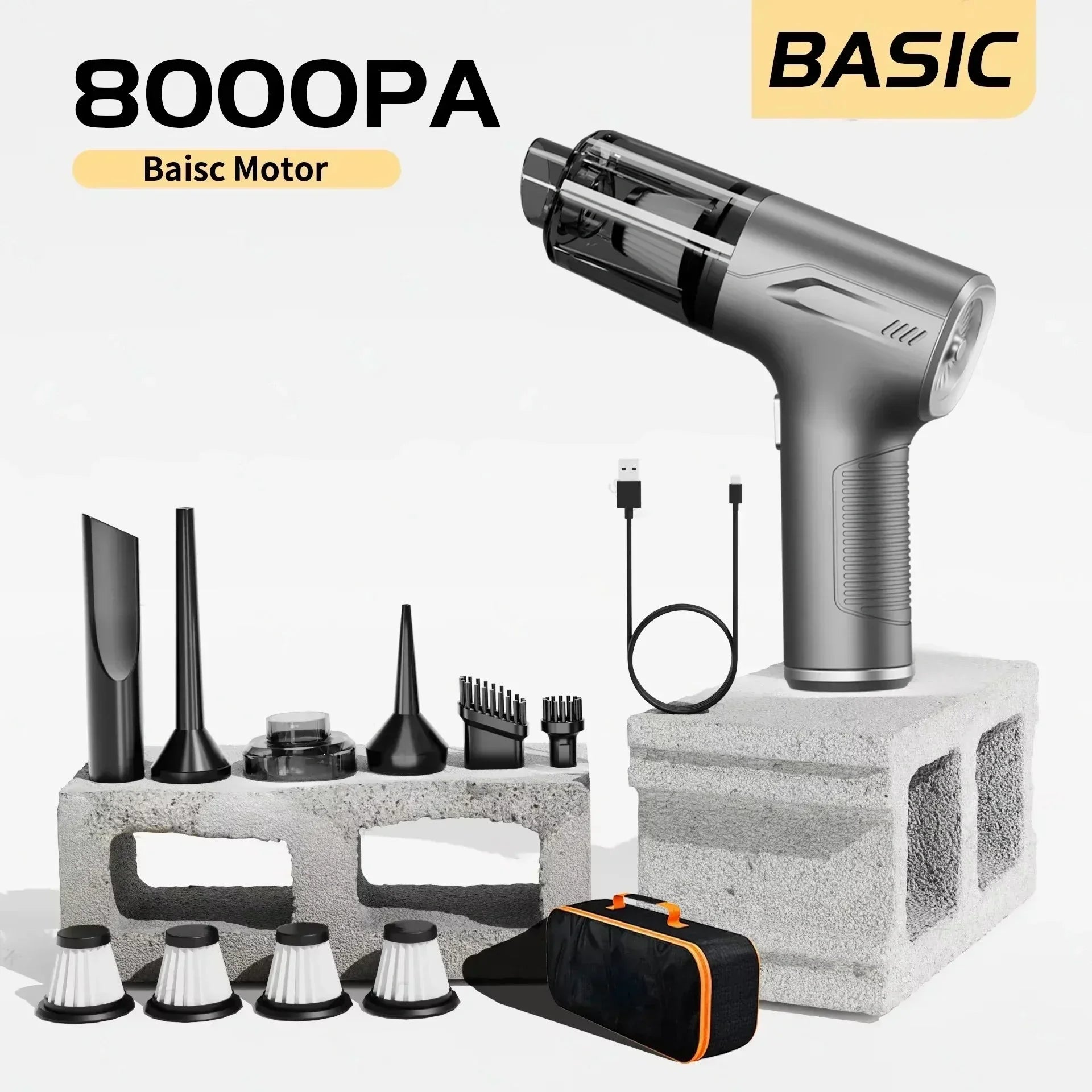 CENRR 98000PA Powerful Mini Car Vacuum Cleaner Cordless Wireless Car Cleaner HandHeld Portable Vacuum Cleaner Air Gun