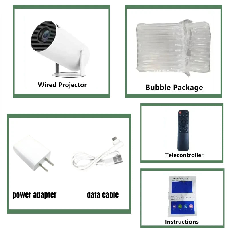 Portable 1080P Projector USAMR HY200 270 Adjustable Angle Phone Laptop TV Box Compatible Speaker HDMI USB