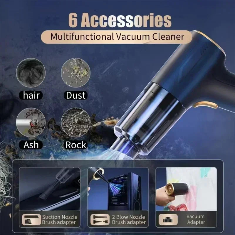 CENRR 98000PA Powerful Mini Car Vacuum Cleaner Cordless Wireless Car Cleaner HandHeld Portable Vacuum Cleaner Air Gun
