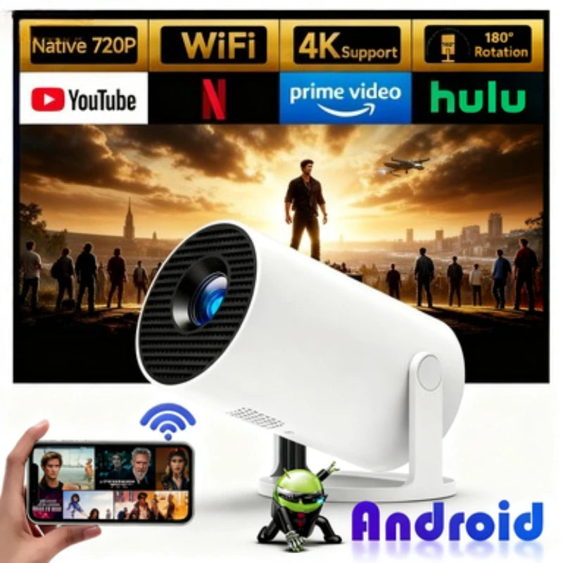 Portable 1080P Projector USAMR HY200 270 Adjustable Angle Phone Laptop TV Box Compatible Speaker HDMI USB